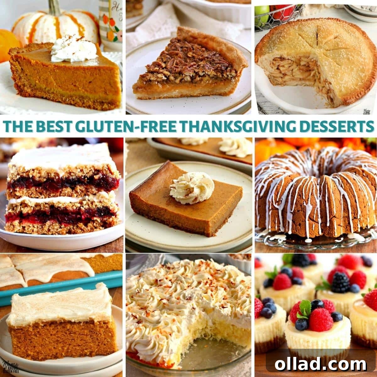 Feast-Worthy Gluten-Free Thanksgiving Desserts 2 gluten-free Thanksgiving desserts photo collage