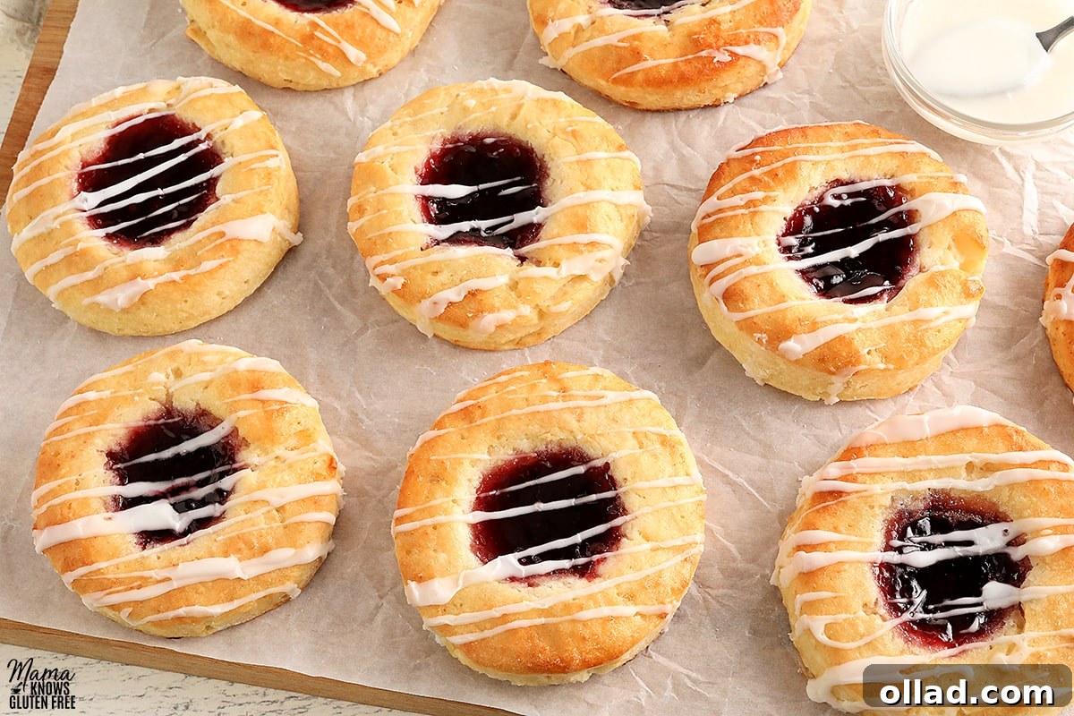 gluten-free Danish on parchment paper