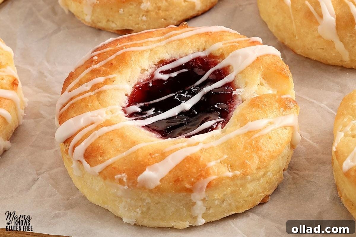gluten-free Danish on parchment paper