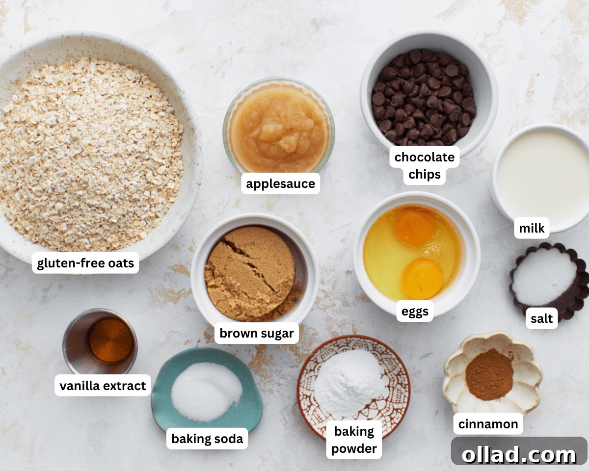 Oatmeal bars ingredients