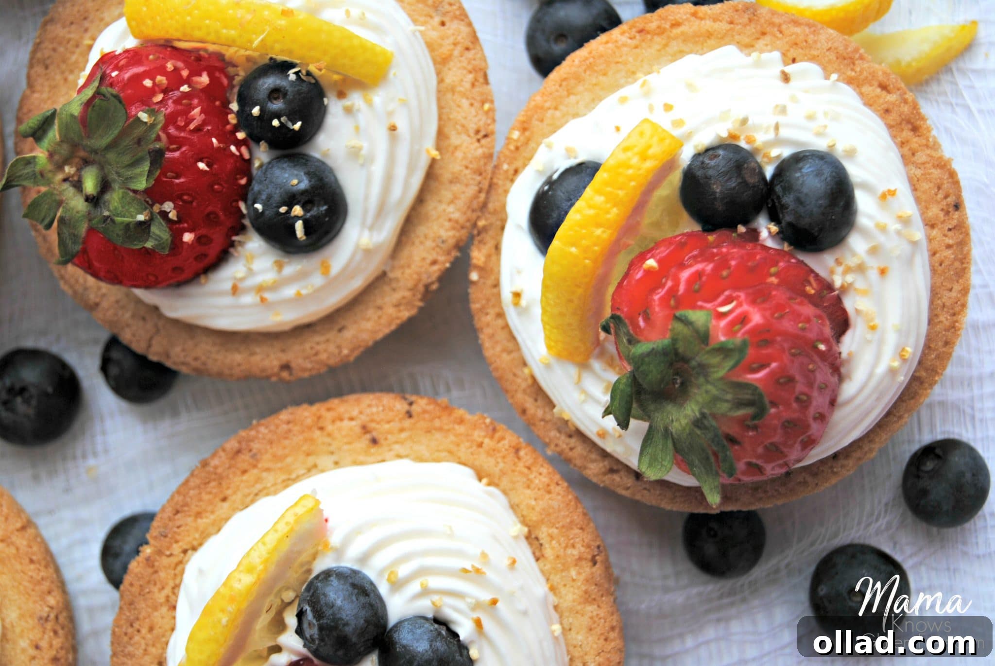 Decadent Gluten-Free Cheesecake Cookie Cups 4 Decorated Gluten-Free Cheesecake Sugar Cookie Cups with Berries