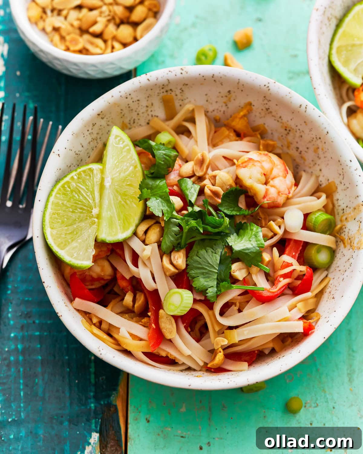 Gluten-free pad thai in a bowl