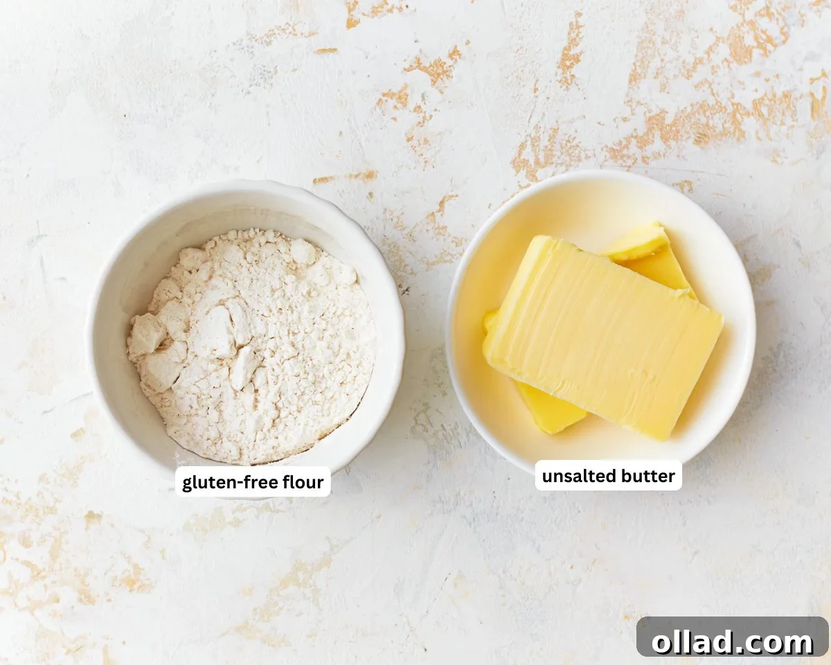 Ingredients for gluten-free roux.