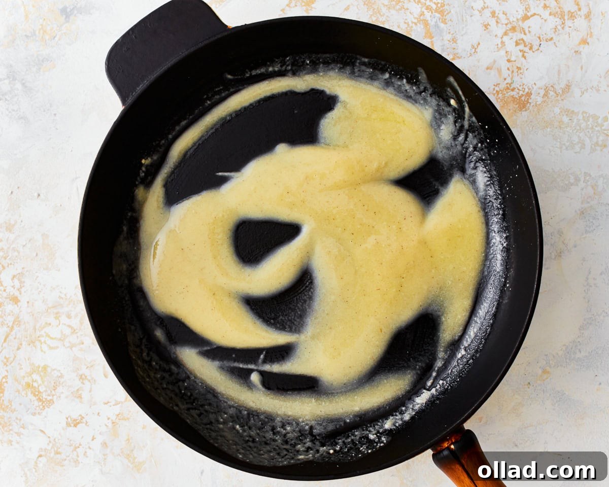 Gluten-free roux in a skillet.
