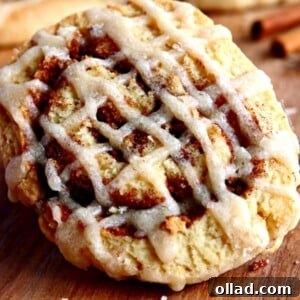 Gluten-Free Cinnamon Roll Cookies showcasing delicious swirls of cinnamon and brown sugar, topped with a sweet vanilla glaze.