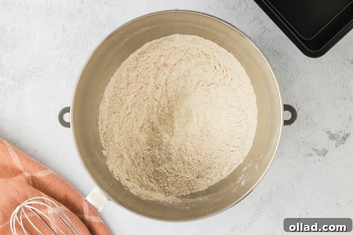 Fluffy Gluten-Free Brioche 8 Dry ingredients for gluten-free brioche in a mixing bowl.