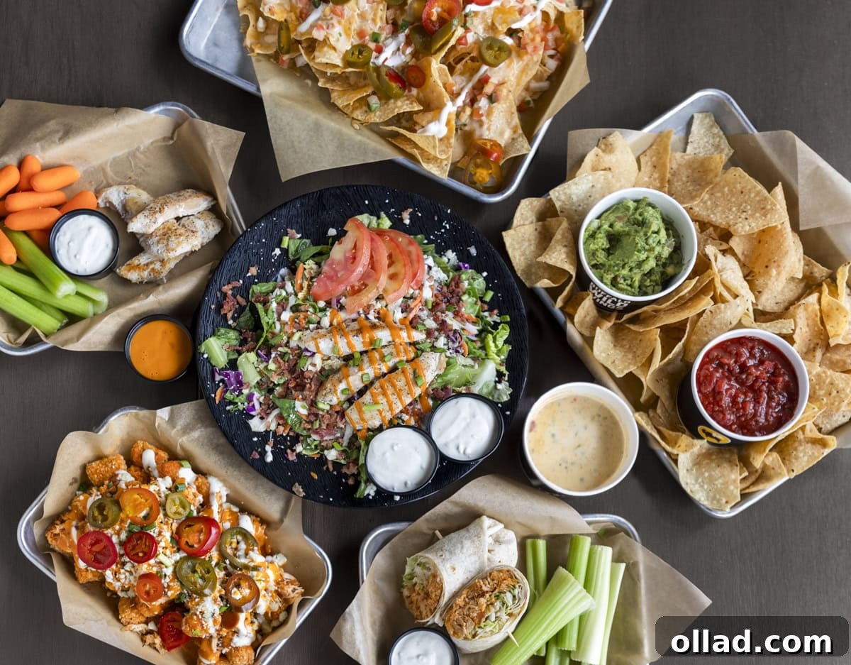 An assortment of Gluten Free Menu Items from Buffalo Wild Wings