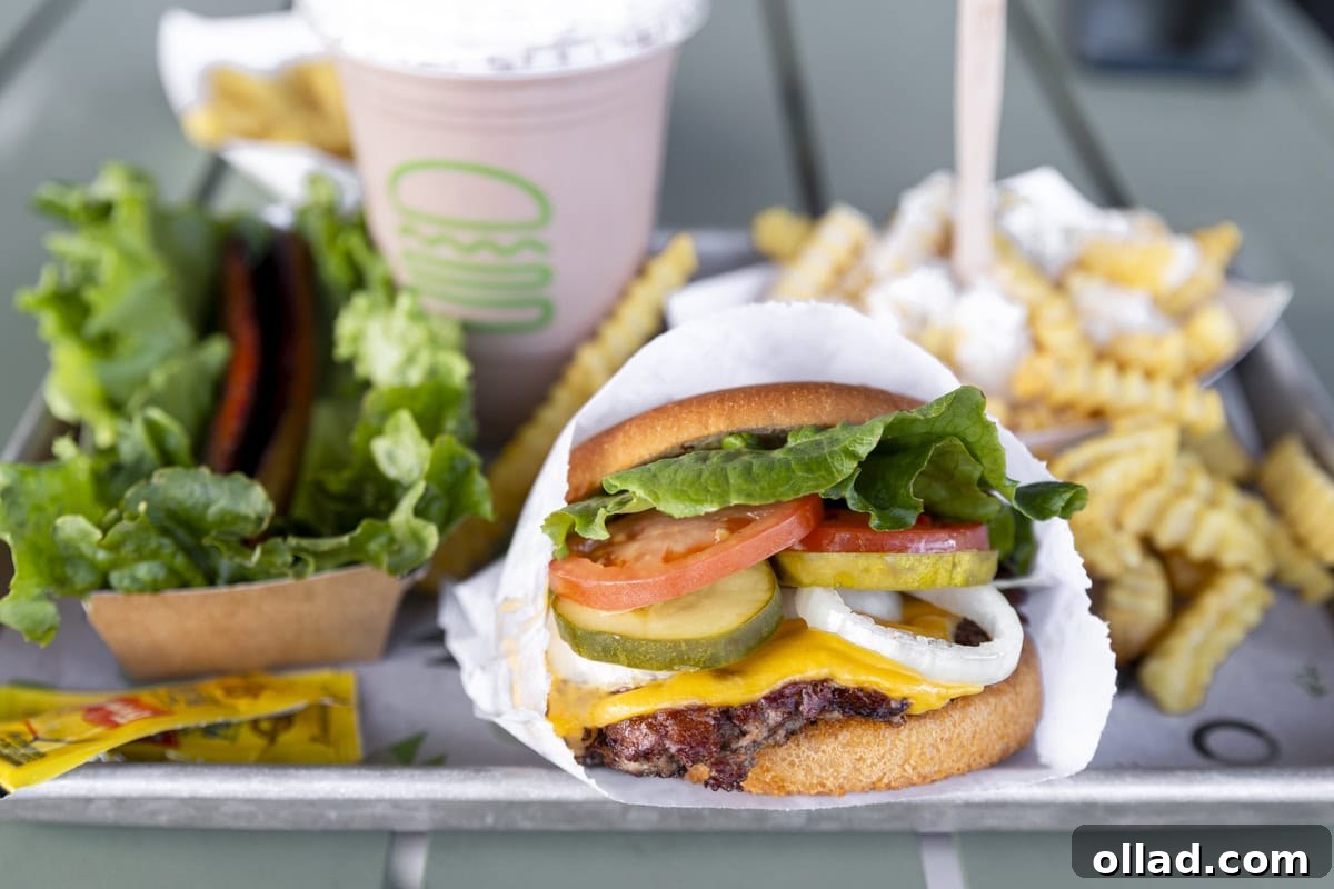 Assortment of gluten-free menu items from Shake Shack