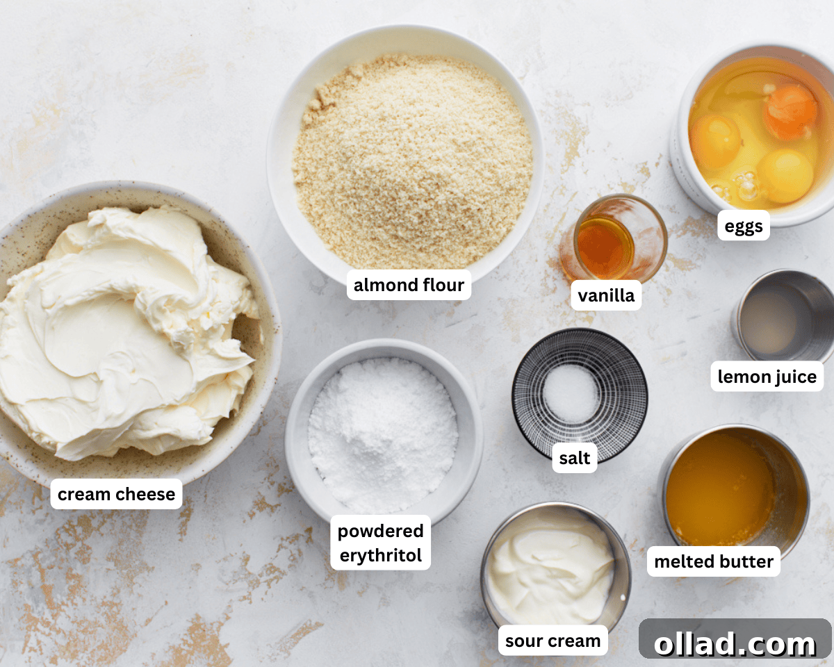 Keto cheesecake ingredients