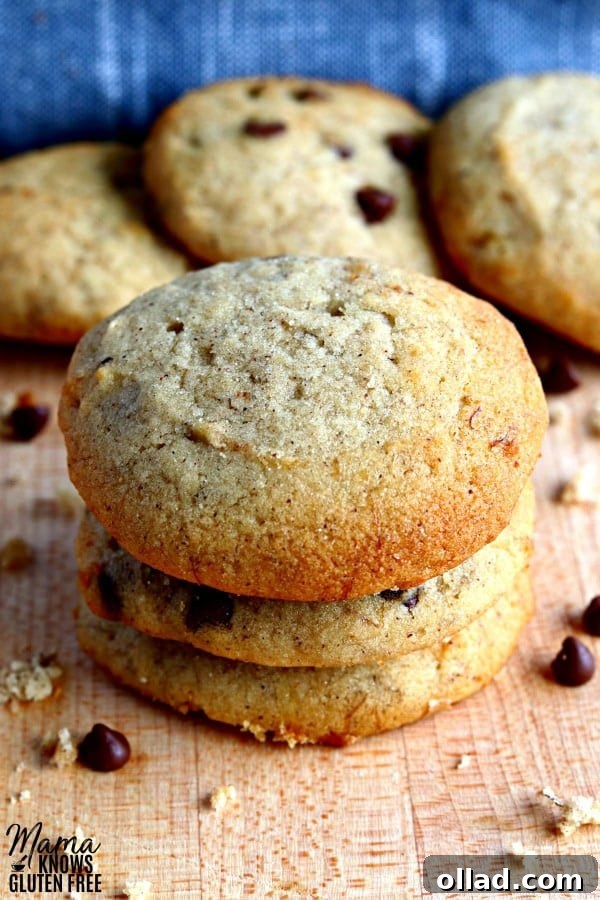 Deliciously soft and fluffy gluten-free banana bread cookies, a perfect treat for using overripe bananas.
