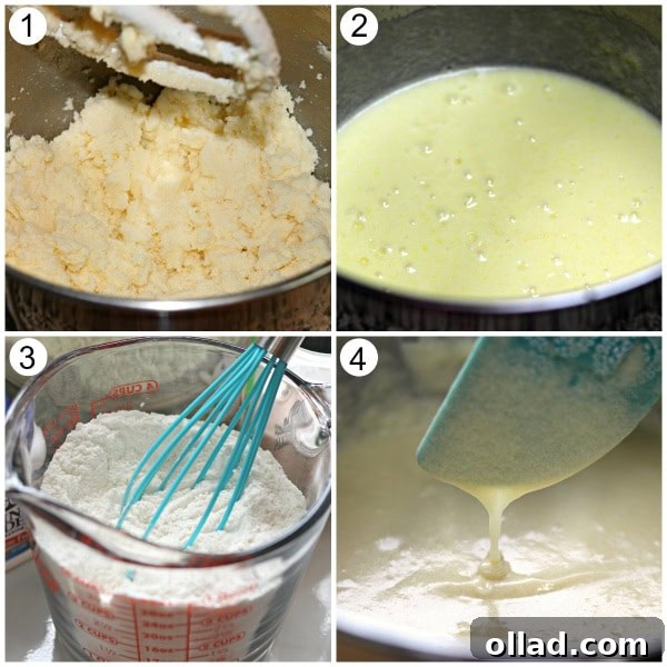 Gluten-Free Firecracker Almond Bundt Cake Preparation Steps 1-4