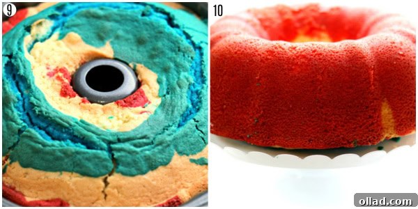 Gluten-Free Firecracker Almond Bundt Cake Baking and Cooling Steps 9-10