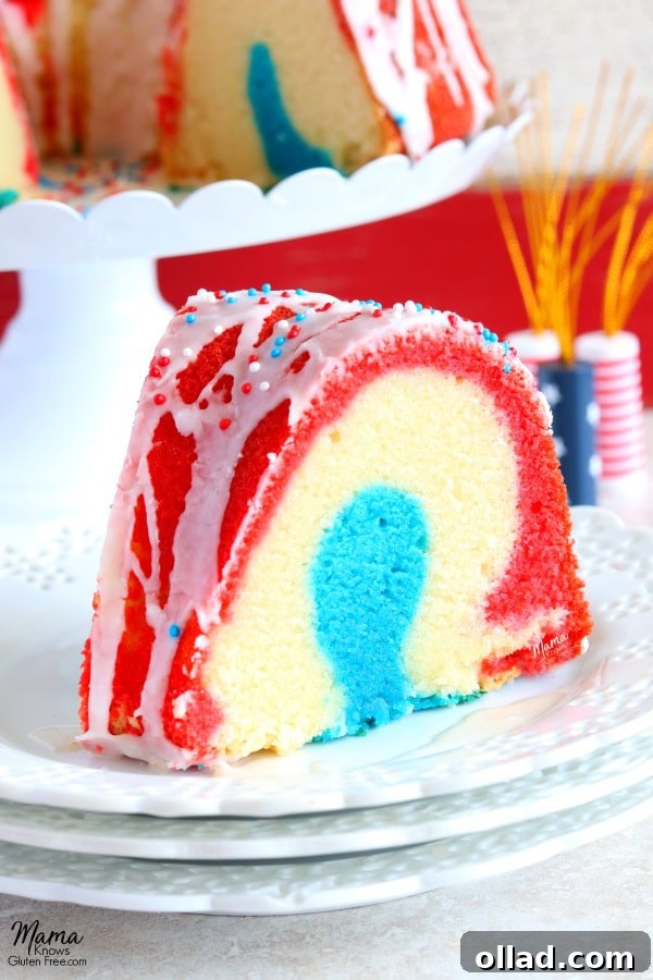 Gluten-Free Firecracker Almond Bundt Cake - Perfect for 4th of July Celebrations