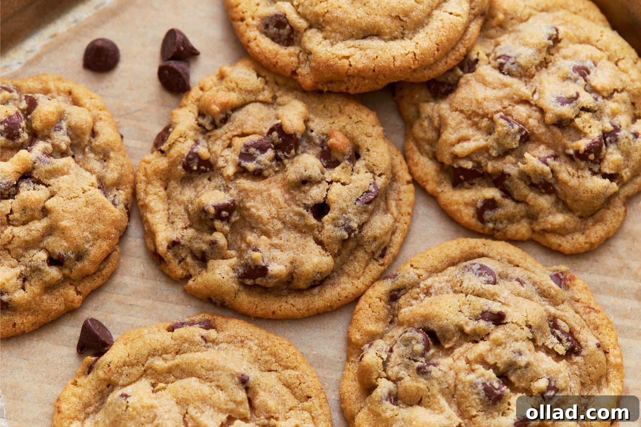 Gluten-free chocolate chip cookies, perfectly baked and slightly golden