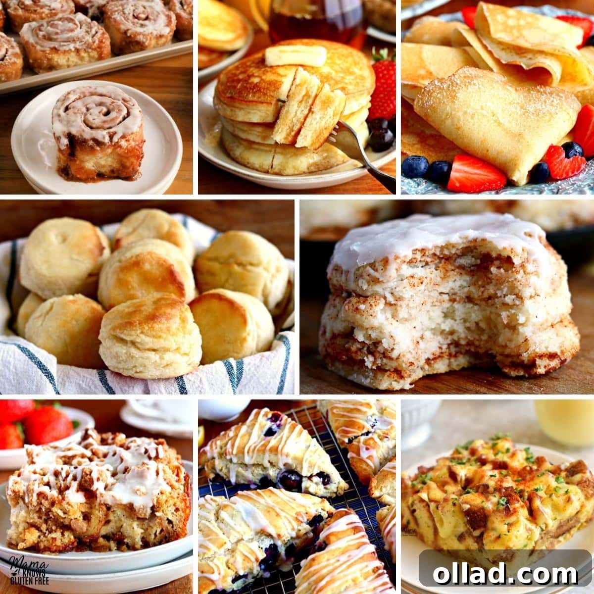 Delicious Gluten-Free Easter Recipes with Dairy-Free Options 3 A collage of various delicious gluten-free breakfast recipes ideal for an Easter brunch.