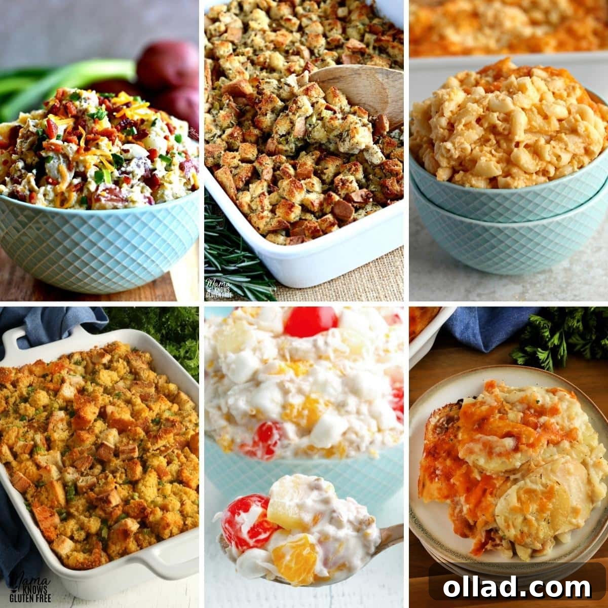 Delicious Gluten-Free Easter Recipes with Dairy-Free Options 7 A collection of diverse gluten-free Easter side dish recipes in a photo collage.