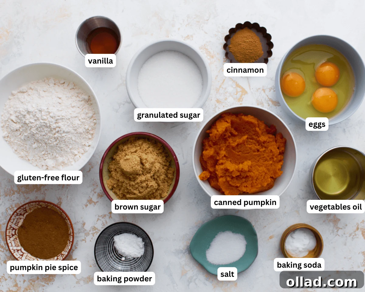 Gluten-free pumpkin bread ingredients