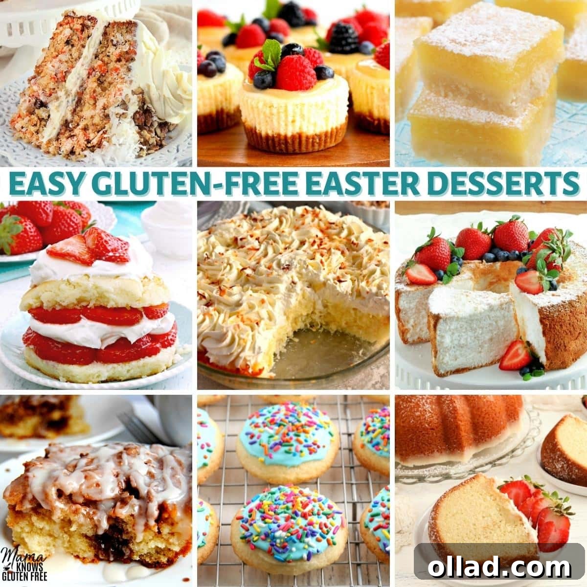 gluten-free Easter desserts photo collage
