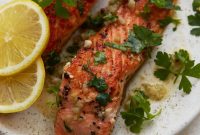 Keto Garlic Butter Lemon Sauce Salmon Recipe