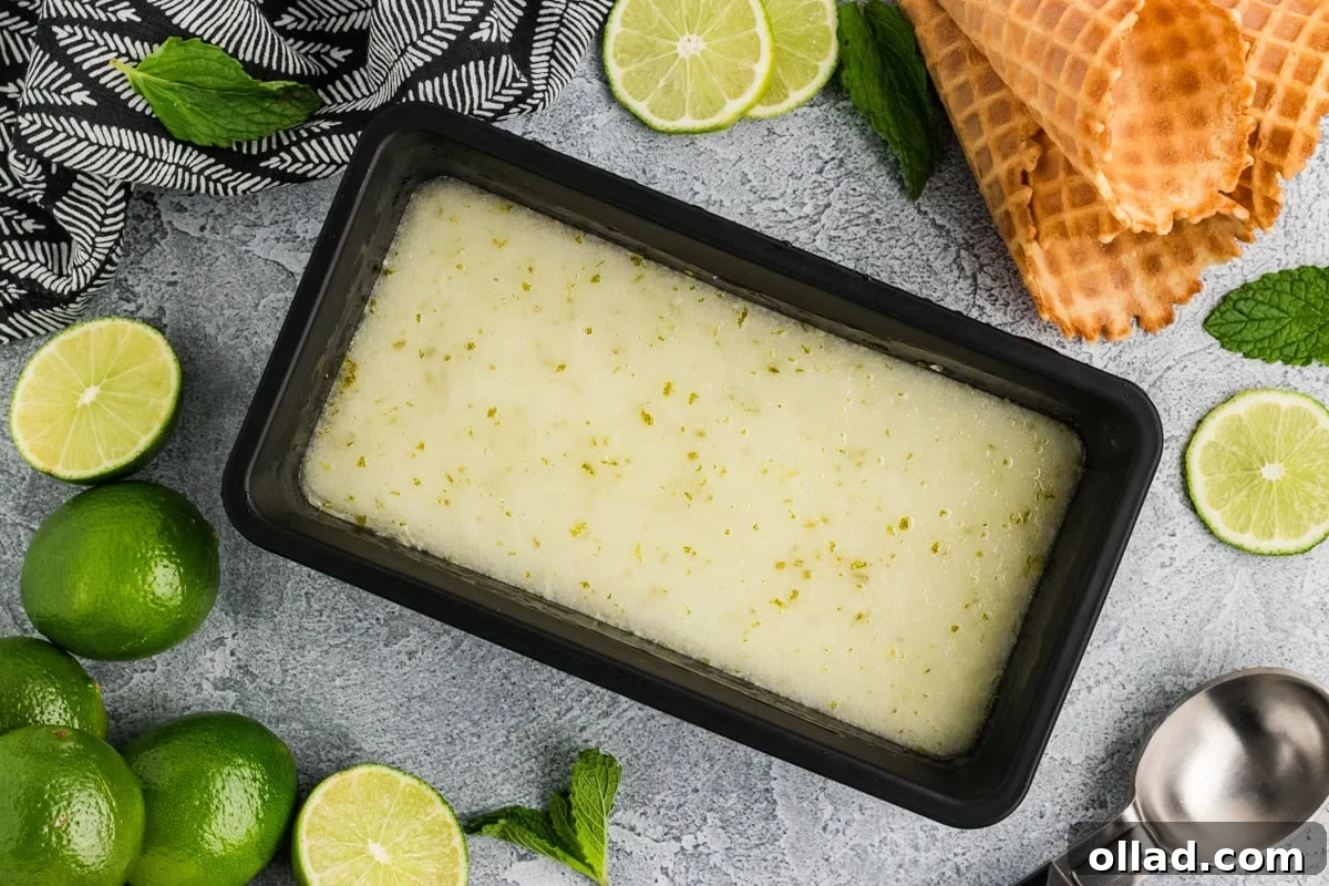 frozen lime sorbet