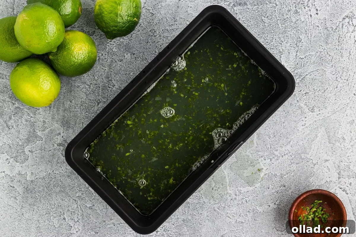 liquid contents of lime sorbet