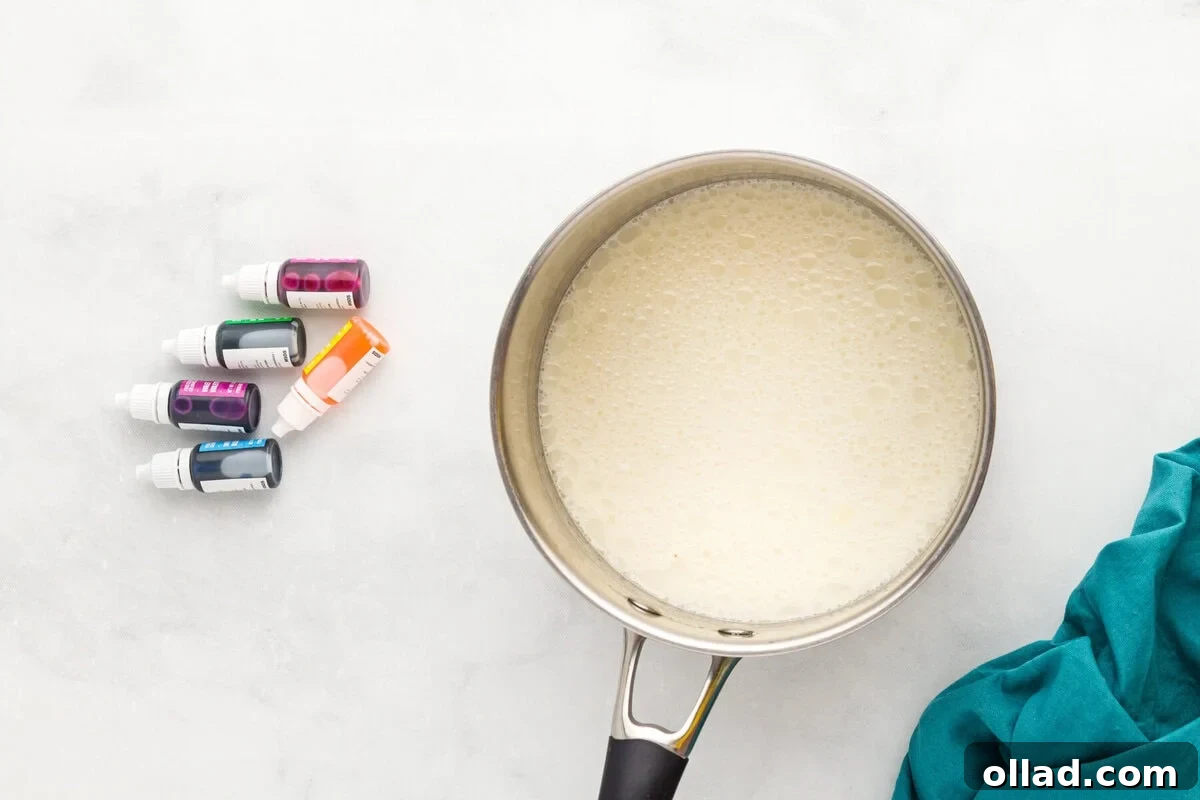 water and oil stirred into the dry ingredients, creating a frothy, pale batter before cooking.