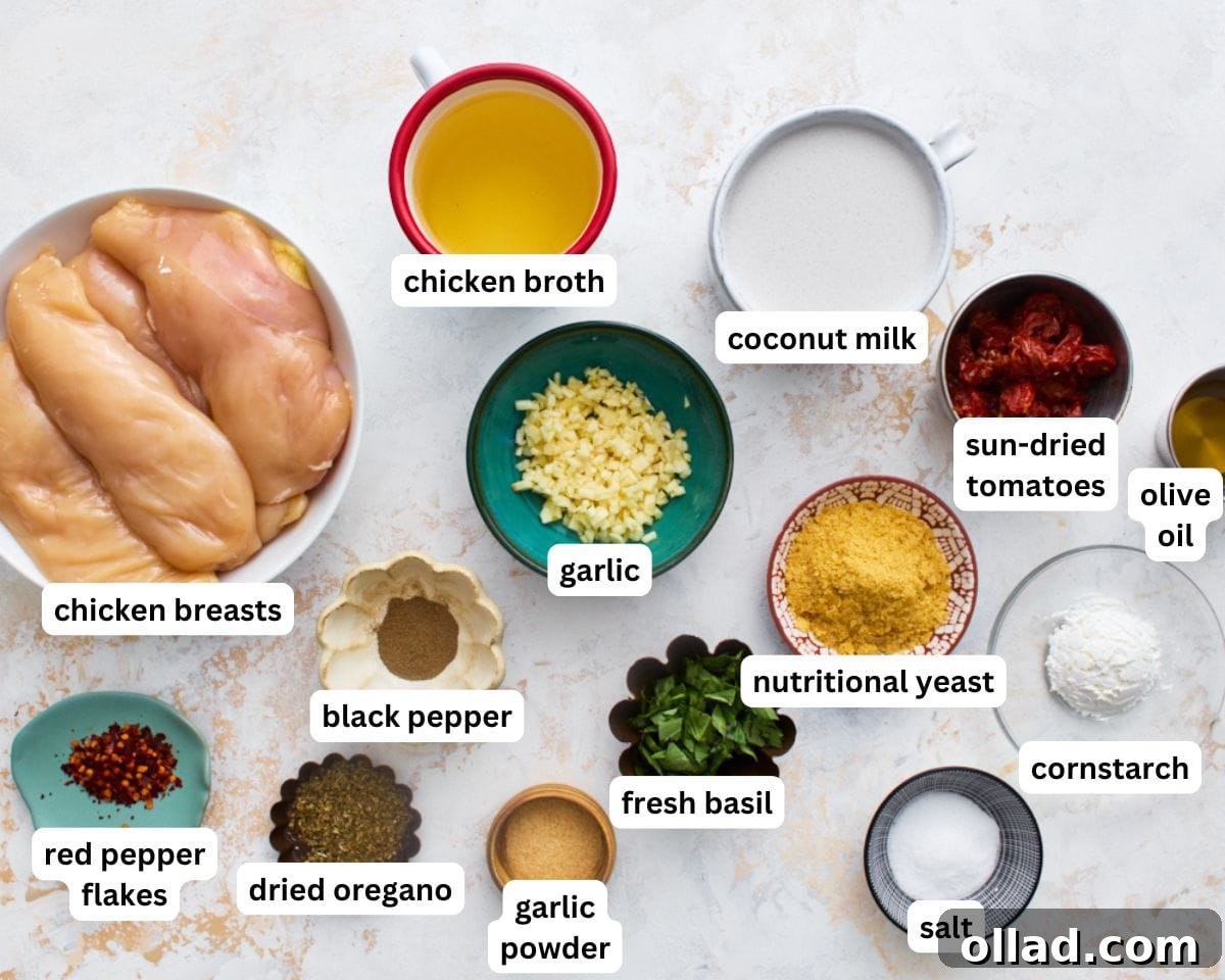 Dairy-free marry me chicken ingredients