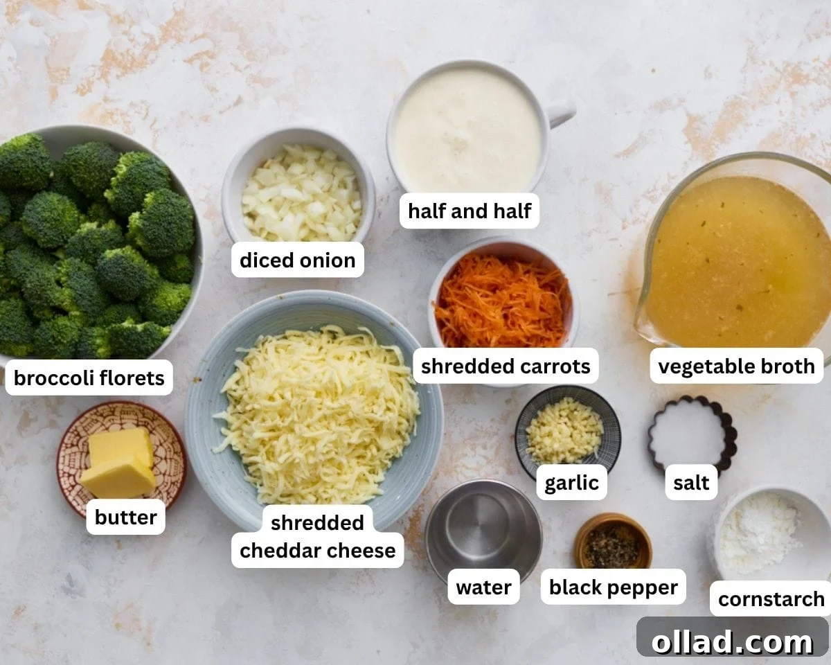 gluten-free broccoli cheddar soup ingredients